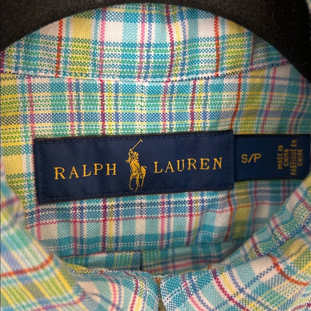 Ralph Lauren Men's‎ Green and Blue Plaid Shirt Small - Picture 4 of 6